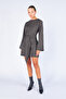 Striped Women's Mini Dress with Scarf Detail |   Mkw2811540-1
