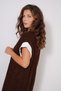 Shirt Collar Detail Long Knit Dress Brown - 3
