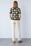 Women's Polo Collar Diamond Pattern Wool Sweater - 3