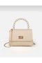 Women's Hand and Shoulder Bag with Thin Handle, Chain Strap and Lock Cover