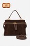 Elain Zippered Genuine Suede Hand and Shoulder Bag