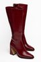 Cena Women's Burgundy Shiny Heeled Boots - 3