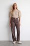 Women's Brown High Waist 5-Pocket Denim Trousers Alc-X15724 - 3