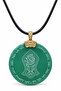 Green Agate Stone Natural Stone Pendant with Hakkani Seal and Na'L-I Şerif Prayer, Double Sided, Unisex, Handmade, 40 mm - 5