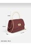 Women's Hand and Shoulder Bag with Thin Handle, Chain Strap and Lock Cover - 2