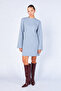 Padded Crew Neck Long Sleeve Mini Dress |   Mkw2811496-1 - 2