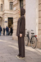 1051 Suit with Glitter Thread Detail on the Sides and Pants in Brown - 4