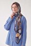 Mosaic Pattern Olera Shawl Navy Blue - 3