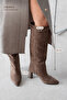 Crown Women's Genuine Leather Suede Boots Mink - 3