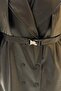 Nero Trench Coat with Windbreakers on the Front and Back and Palaska Buckle - 4