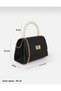 Women's Hand and Shoulder Bag with Thin Handle, Chain Strap and Lock Cover - 4