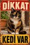 Caution Cat Is Present Black Orange Cat Retro Metal Wall Sign 15X20 cm