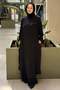 Zipper Detailed Long Shirt and Trouser Set with Epaulet Sleeves