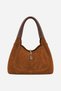 Nora Large Size Genuine Suede Shoulder Bag with Metal Buckle - 3