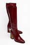 Cena Women's Burgundy Shiny Heeled Boots - 2