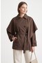 Trench Coat with Detachable Cape 202713 - Brown
