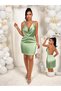 Rochie mini, verde - 3