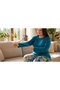 Plus Size Petrol Blue Patterned Crew Neck Viscose Comfortable Flexible Women's Pajama Set - 2