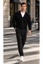 Men's V-Neck Buttoned Medium Slim Top Jacket - 3