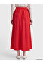 Alita City Lcw Vision Red Poplin Plain Midi Women's Skirt with a Difference - 5