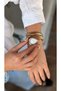 Snake Figured Zircon Gold White Wrist Watch - 3