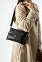 Women's Multi-Compartment Zippered Daily Shoulder Bag S-1450 Black Matte - 3