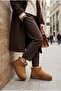 Women'S, Stone Detailed, Fur Lined, 4 cm Thick Sole Ankle Boots - 7