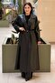 Nero Trench Coat with Windbreakers on the Front and Back and Palaska Buckle - 2
