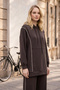 1051 Suit with Glitter Thread Detail on the Sides and Pants in Brown - 2