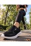Women's Black Casual Mesh Anorak Laced Lightweight Sneaker Comfortable Running Shoes with Anti-Slip Soles
