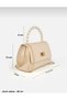 Women's Hand and Shoulder Bag with Thin Handle, Chain Strap and Lock Cover - 2