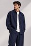 Kombin Old Money Shirt Jacket Wide Leg Trousers Set Navy Blue - 5
