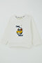 Baby Boy Tracksuit Set with Cool City Car Back Print Detail, 6 Months - 2 Years, Ecru - 6