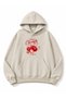 Cherry Printed Oversize Sweatshirt with Kangaroo Pocket