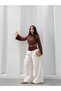 Women's Brown Spanish Sleeve Seersucker Textured Blouse Frv0236 - 4