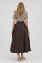 Comfortable Cut Skirt with Elastic Waist and Pockets - 6