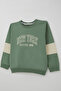 Boy's Tracksuit Set with Lettering Print and Block Pattern on the Sleeves, Ages 4-9, Mint Green - 6