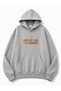 Spread Text Printed Oversize Sweatshirt with Kangaroo Pockets