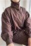 Women's Stand Collar Balloon Sleeve Buttoned Lightweight Shiny Fabric Women's Jacket - 2