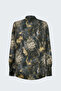 Patterned Scarf Shirt - Black - 4