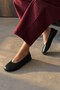 Vera Black Genuine Leather Ballerinas - 2