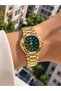 New Season Gold Color Emerald Green Dial Women's Wristwatch