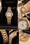 New Season Gold Color Emerald Green Dial Women's Wristwatch - 2