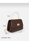 Women's Hand and Shoulder Bag with Thin Handle, Chain Strap and Lock Cover - 2