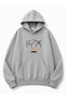 Look Text Printed Oversize Sweatshirt with Kangaroo Pocket