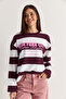 Women's Oversize Striped New York Printed Sweatshirt Mb9575 60286590 - 3