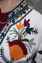 Women's White Bohemian Embroidered Jacket Qs576 - 4