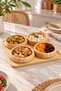 5-Piece Bamboo Serving Set – 4 Bowls and Square Serving Plate – Snack Bowl, Turkish Delight Bowl, Breakfast Bowl