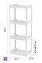 4-Tier White Bathroom Organizer Shelf System, Makeup Cosmetic Organizer Shelf - 2