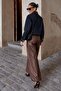 Brown Leather Balloon Women's Trousers Mg2924 - 5